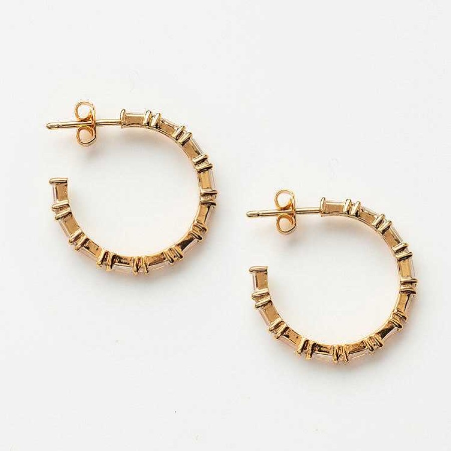 Local Eclectic Baguette Hoop Earrings