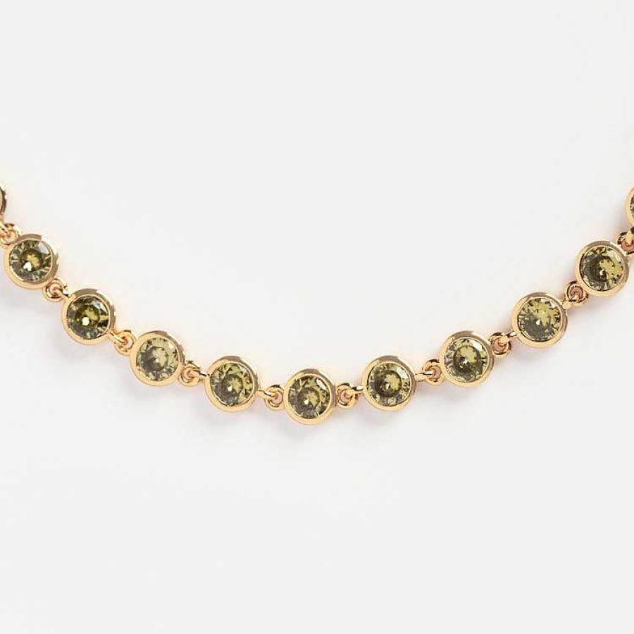 Local Eclectic Crystal Disc Link Tennis Necklace