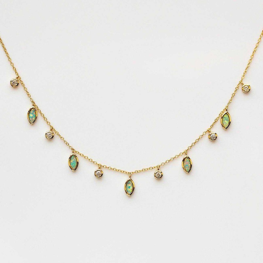 Local Eclectic Drops Of Spring Opal Necklace