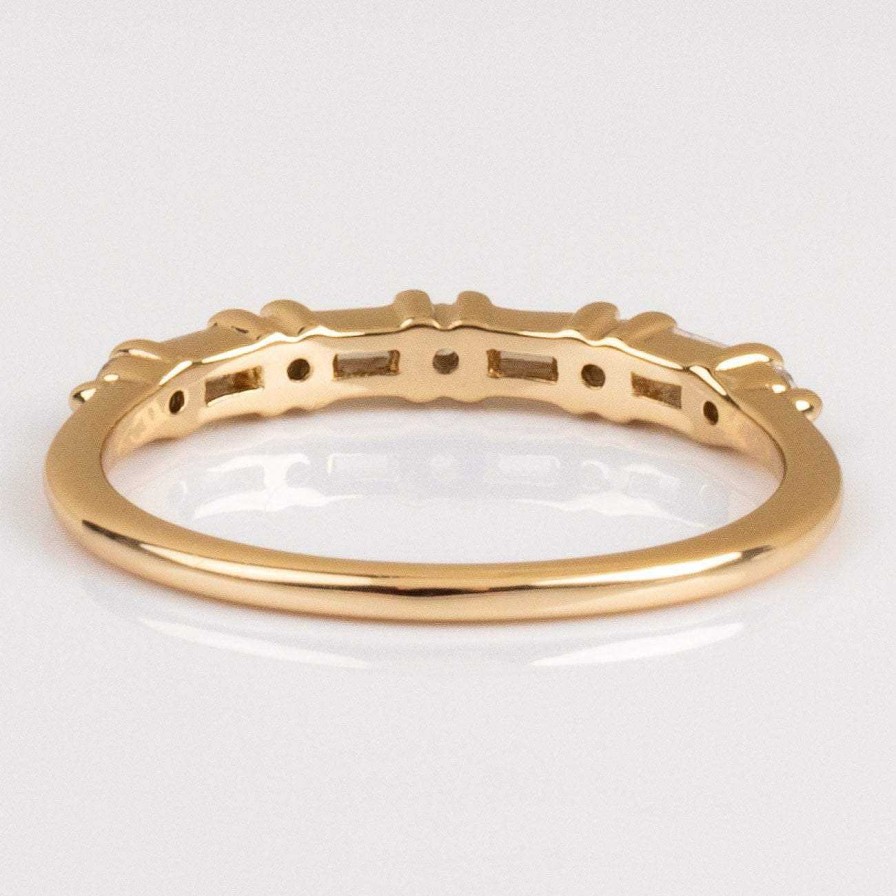 Local Eclectic Multi Gem Baguette Cz Stacking Ring