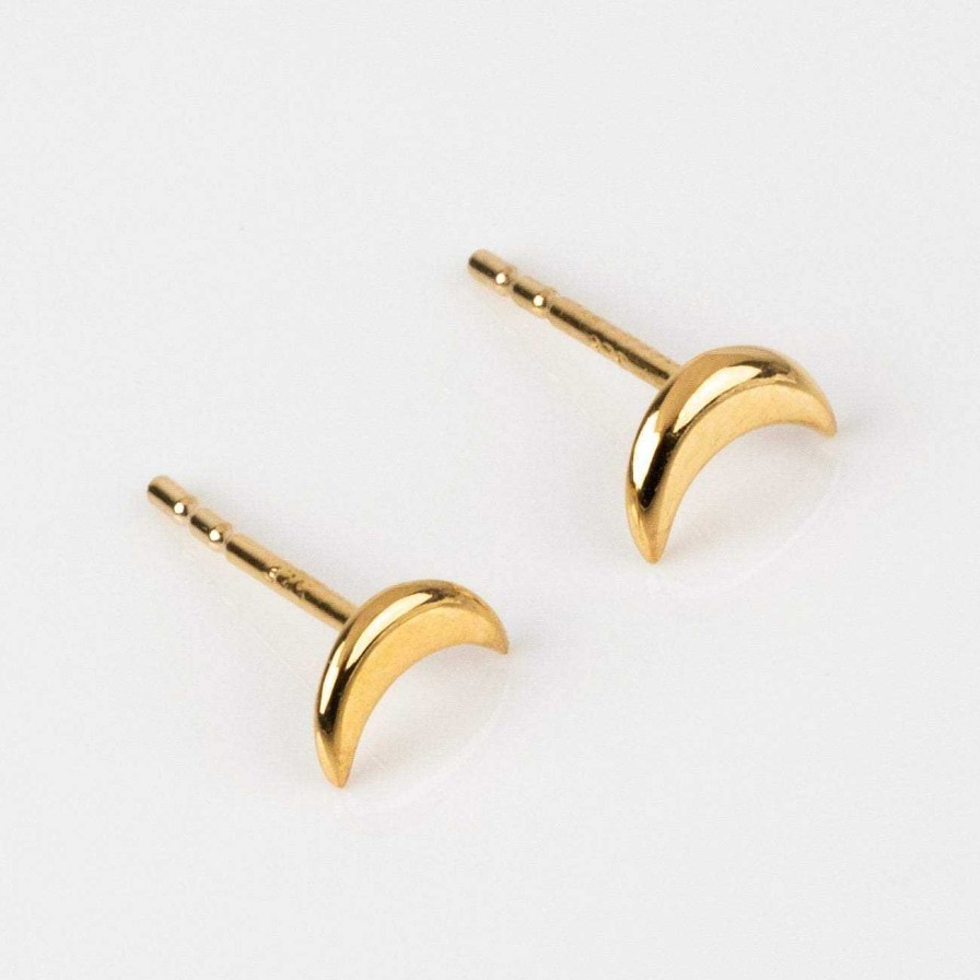 Local Eclectic Solid Gold Moon Earrings