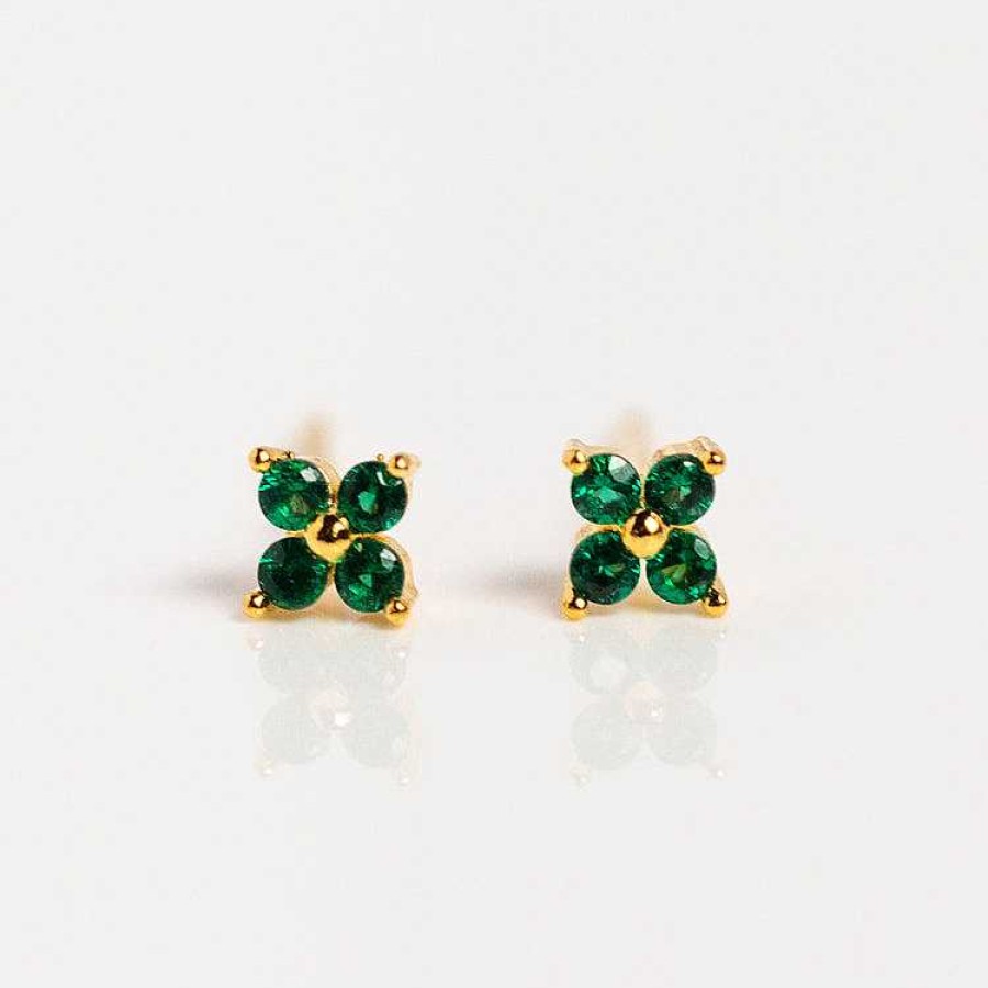 Local Eclectic Teeny Tiny Emerald Cluster Studs