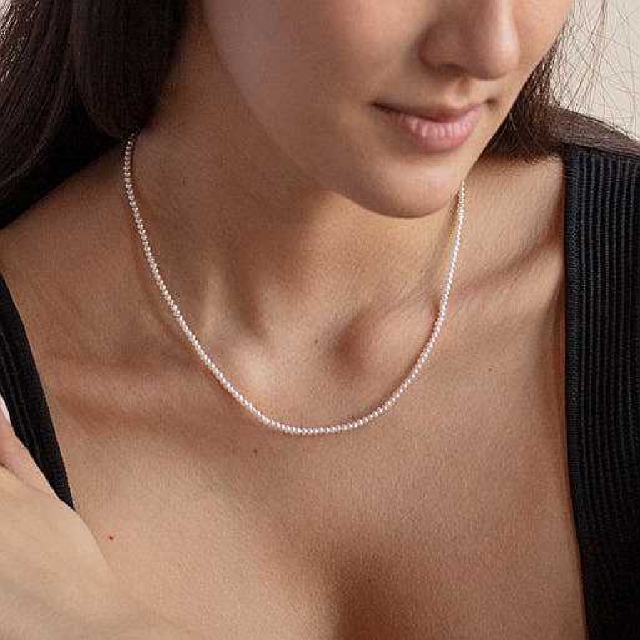 Local Eclectic Solid Gold Classic Pearl Necklace