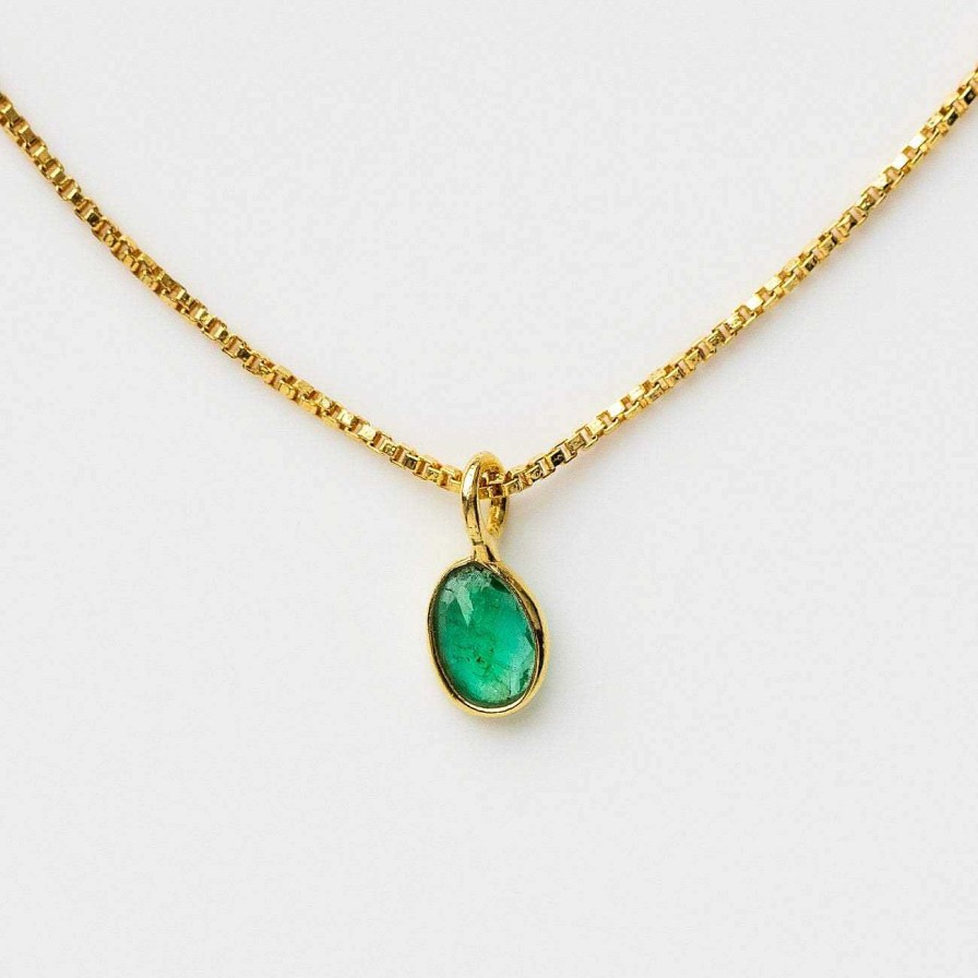 Local Eclectic Sofia Slice Necklace With Emerald