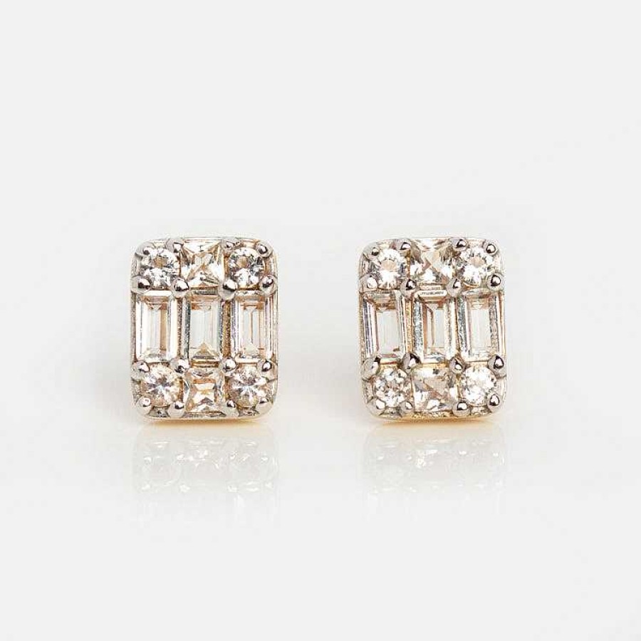 Local Eclectic Solid Gold Art Deco Studs