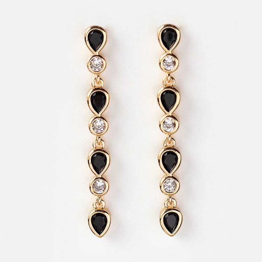 Local Eclectic Teardrop Tennis Drop Earrings