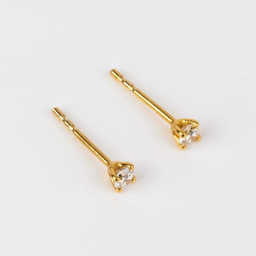 Local Eclectic Solid Gold Diamond Studs