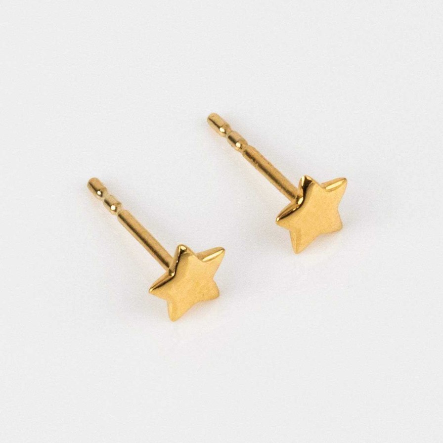 Local Eclectic Solid Gold Star Earrings