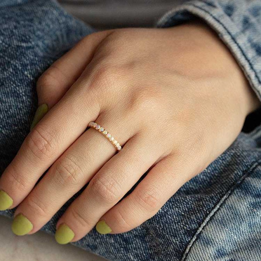 Local Eclectic Indecisive Opal And Amazonite Eternity Band