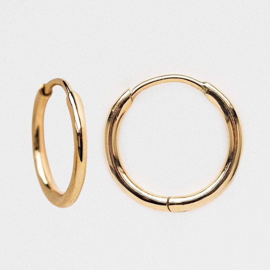 Local Eclectic Solid Gold Simple Huggie Hoops