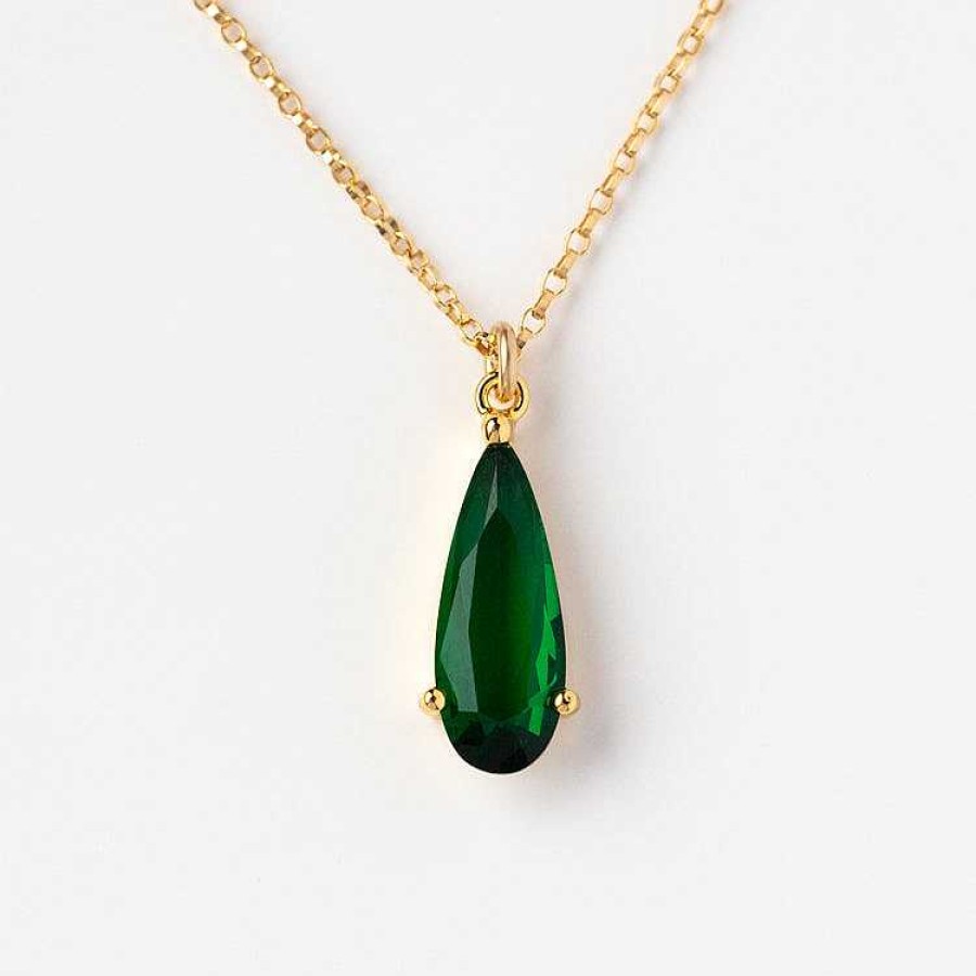 Local Eclectic Emerald Teardrop Necklace