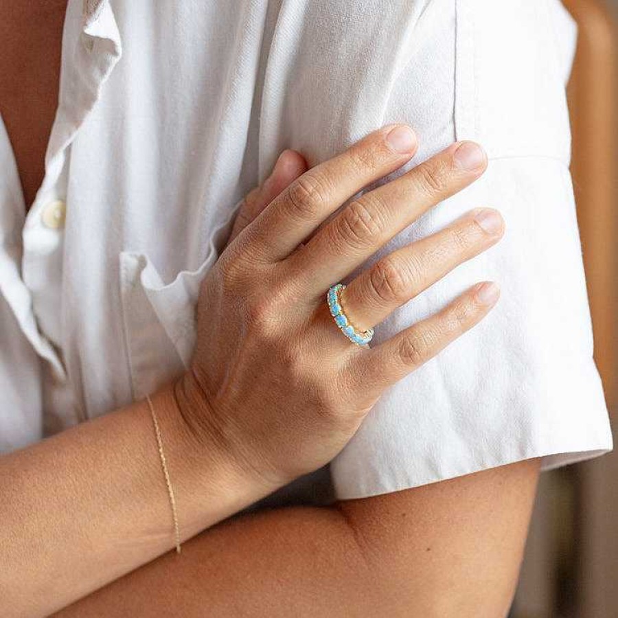 Local Eclectic Grand Heiress Blue Opal Ring