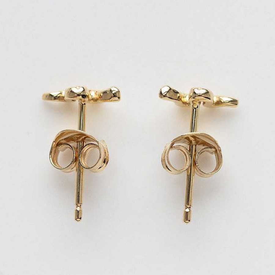 Local Eclectic Solid Gold Slither Snake Studs