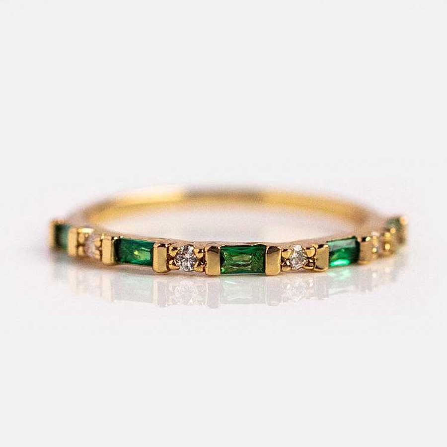 Local Eclectic Gatsby Green Stacking Ring