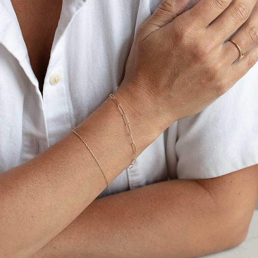 Local Eclectic Solid Gold Paperclip Chain Bracelet