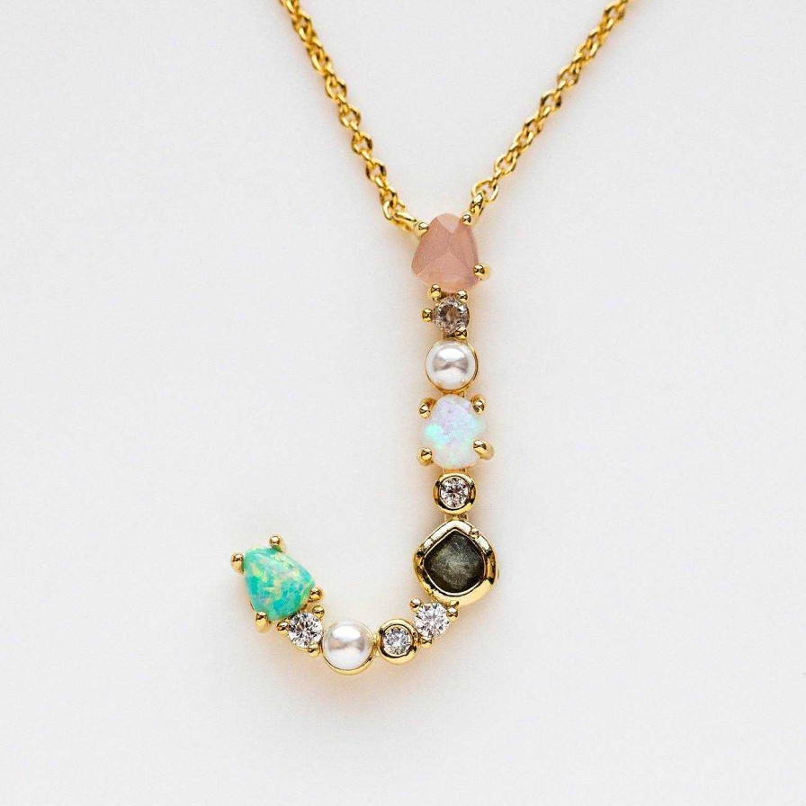 Local Eclectic Opal Monogram Pendant