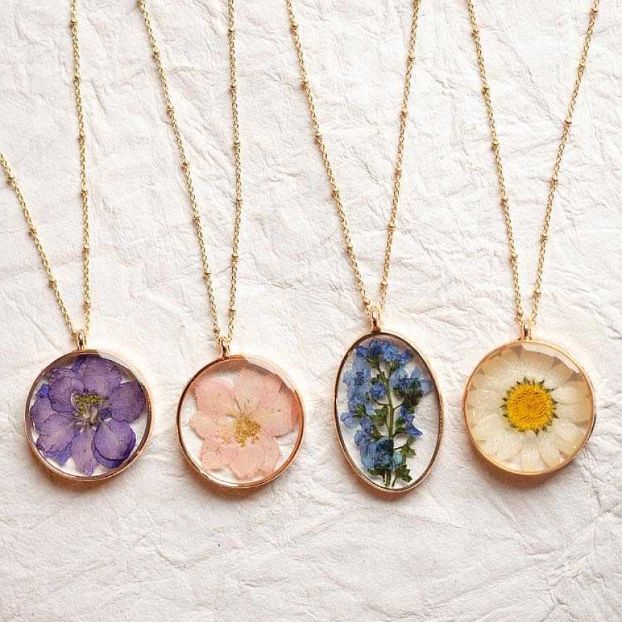 Local Eclectic Pressed Flower Necklace