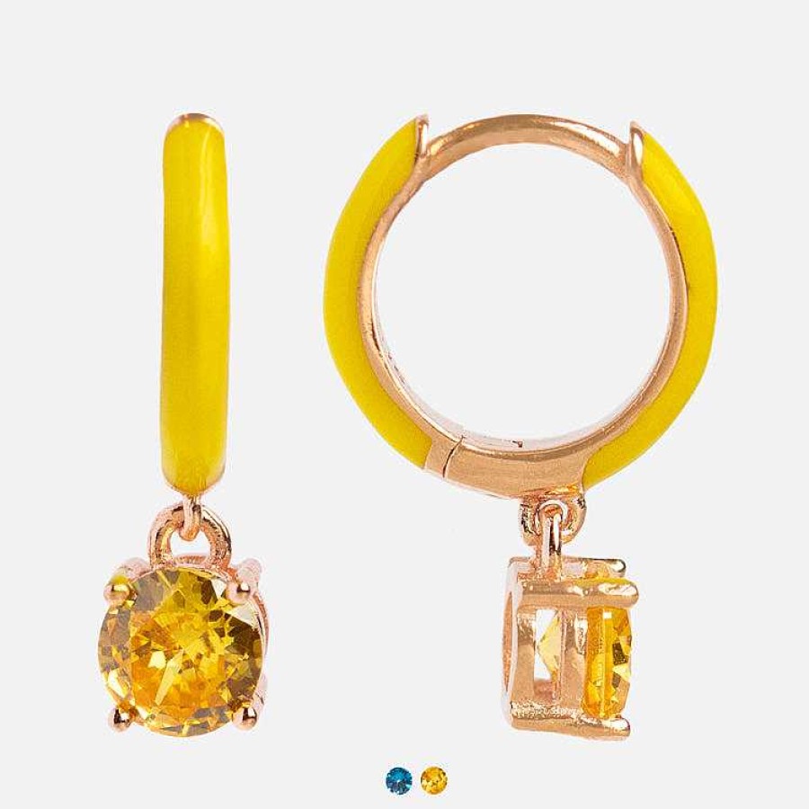 Local Eclectic Enamel Cz Charm Huggie Hoop Earrings