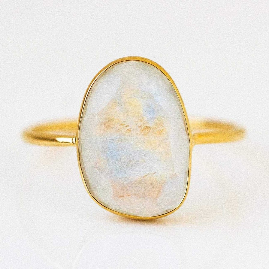 Local Eclectic Selena Slice Ring In Moonstone