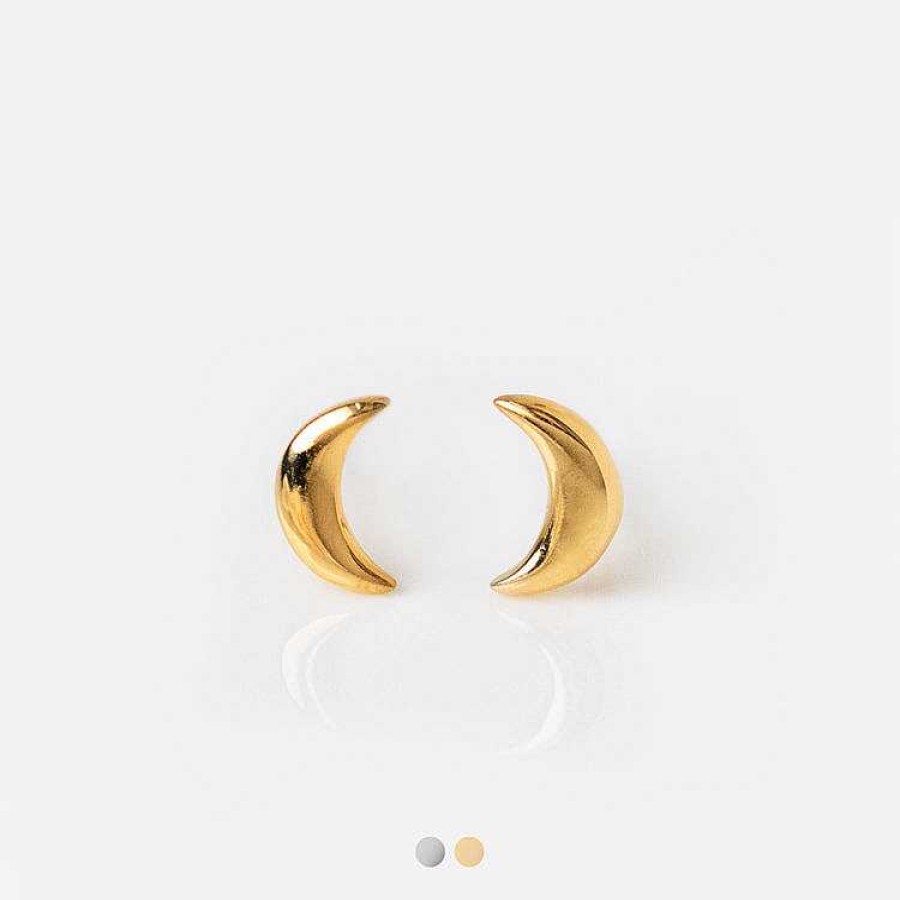 Local Eclectic Solid Gold Moon Earrings