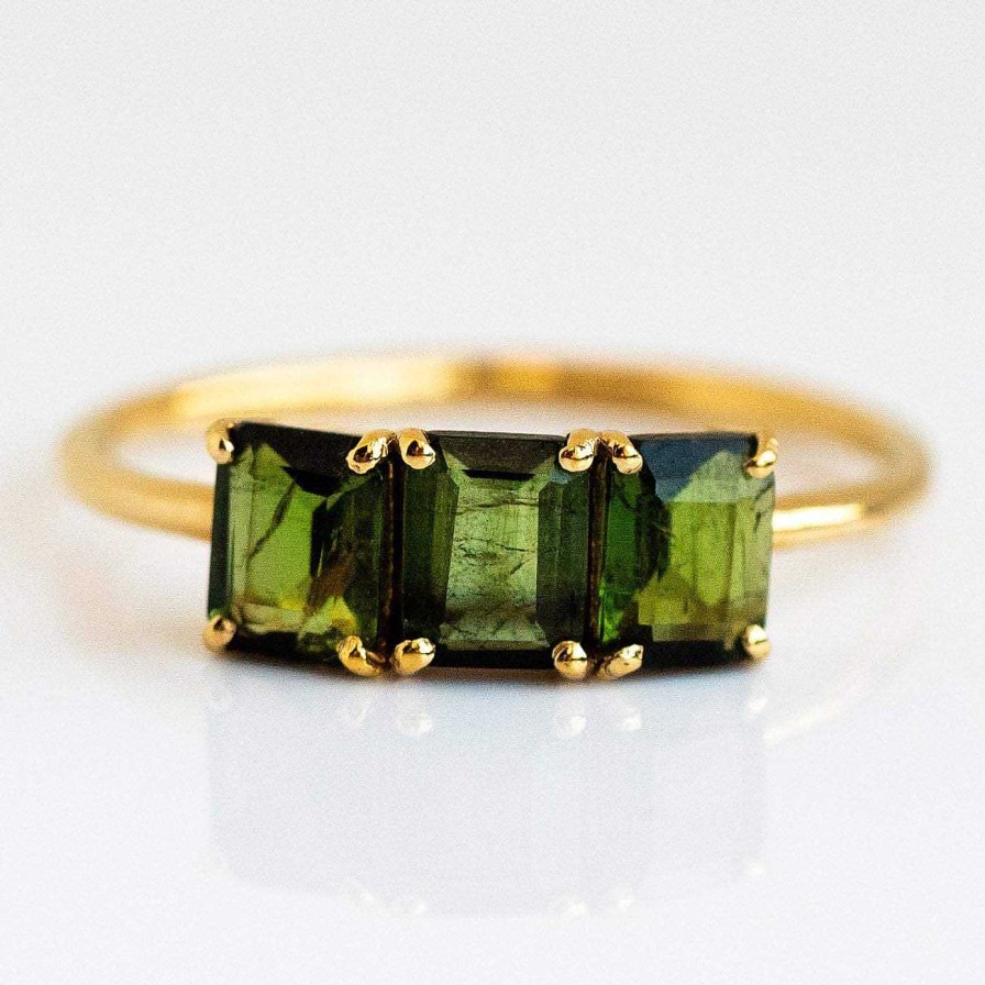 Local Eclectic Deco Emerald Cut Ring