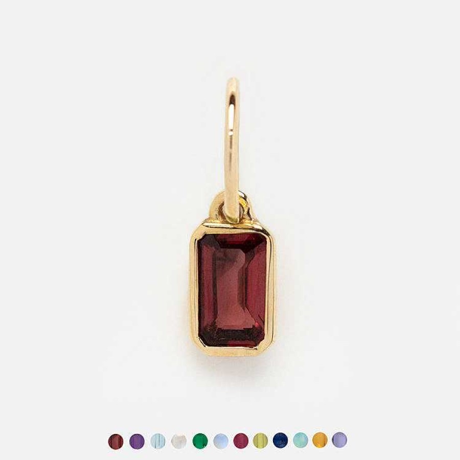 Local Eclectic Solid Gold Birthstone Baguette Charm