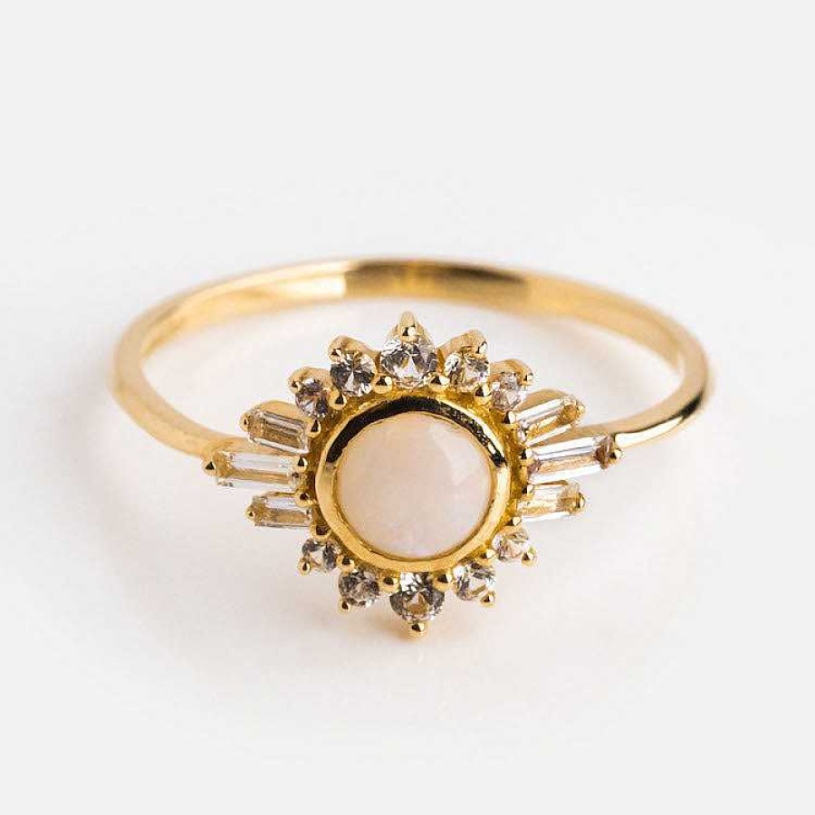 Local Eclectic Solid Gold Ray Of Hope Opal Ring