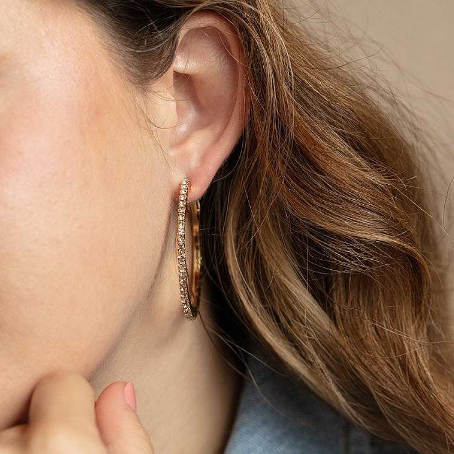 Local Eclectic Catherine Pave Hoop Earrings