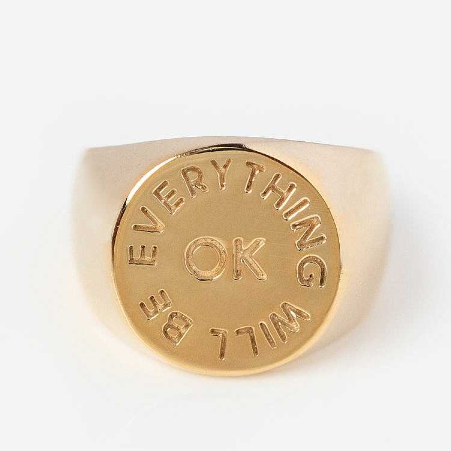 Local Eclectic Everything Will Be Ok Pinky Signet Ring