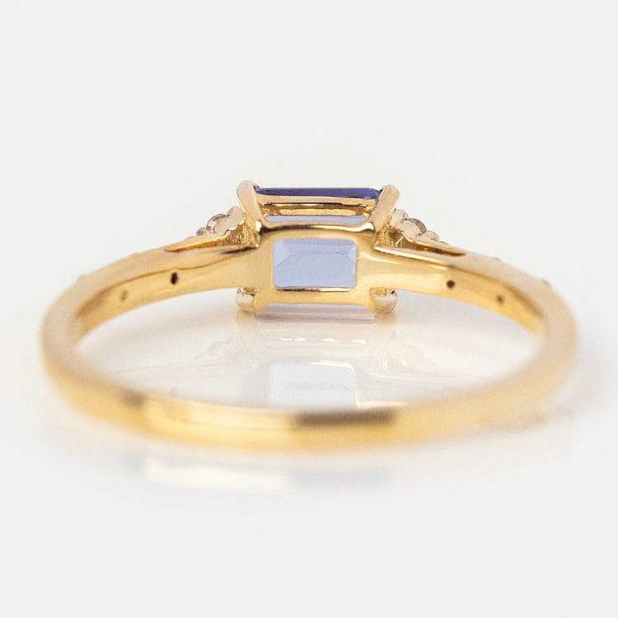 Local Eclectic Solid Gold December Capsule Tanzanite Baguette Ring