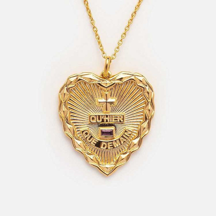 Local Eclectic Qu'Hier Que Demain Heart Pendant Necklace