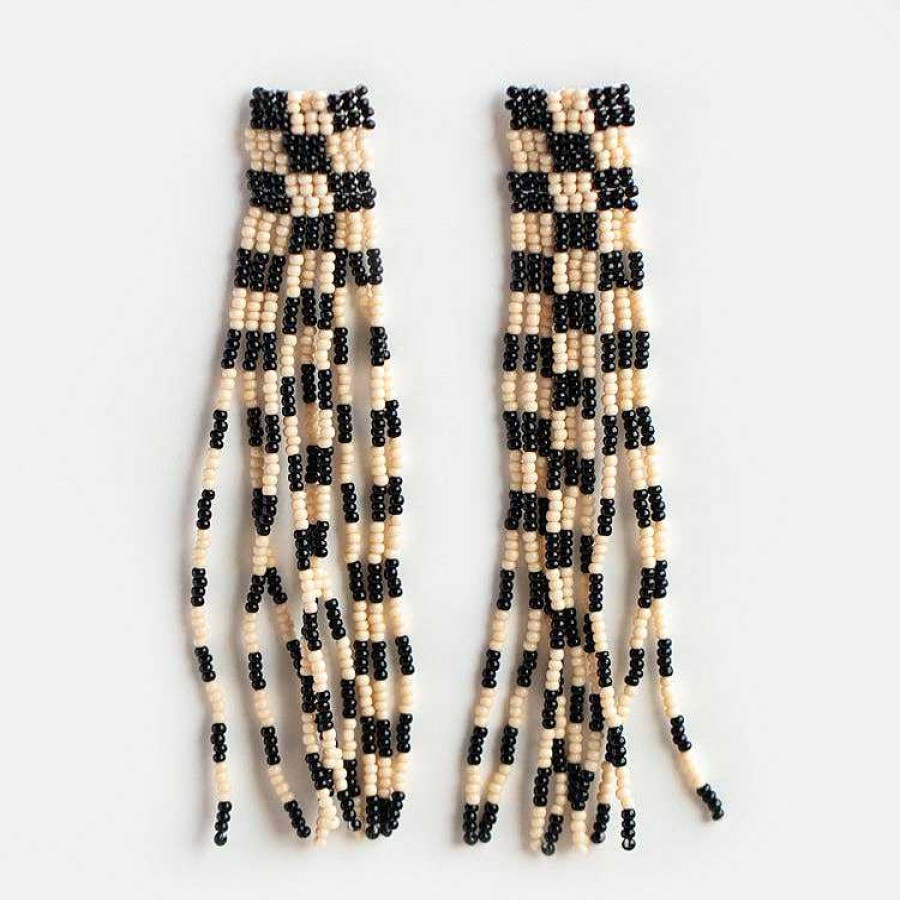 Local Eclectic Clara Beaded Checkered Earrings