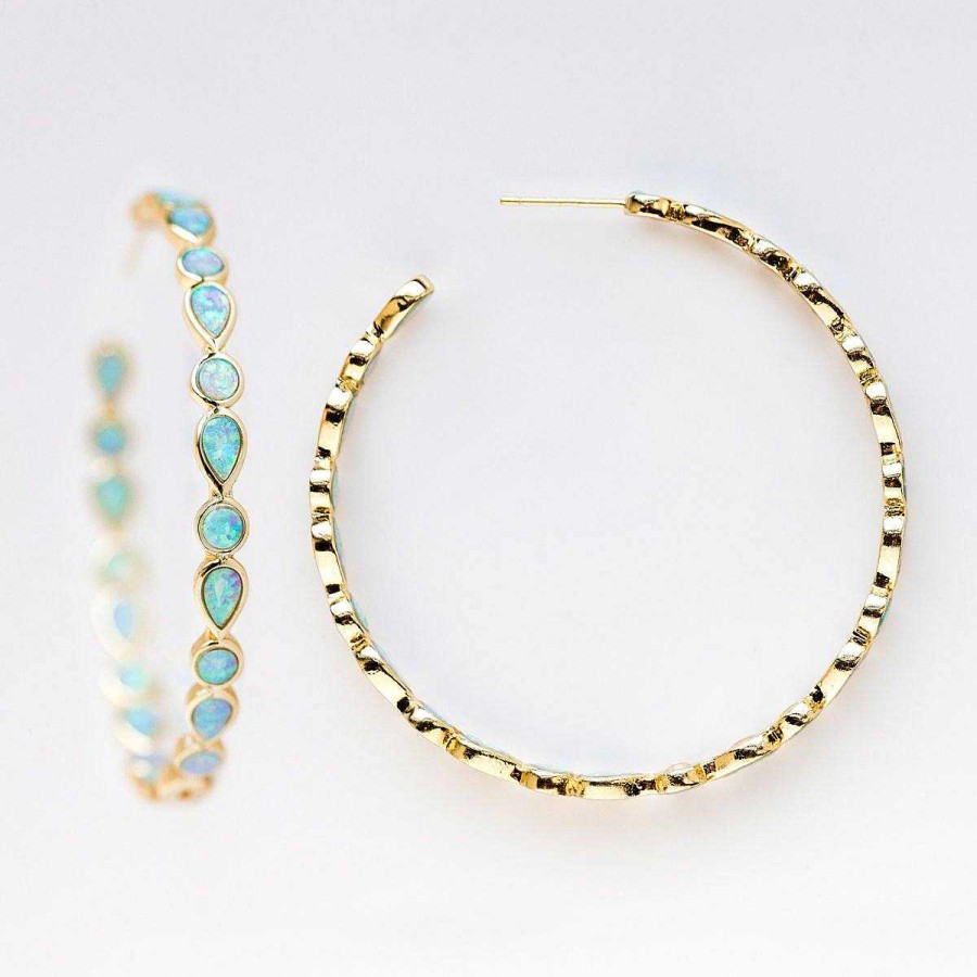 Local Eclectic Isla Opal Hoop Earrings