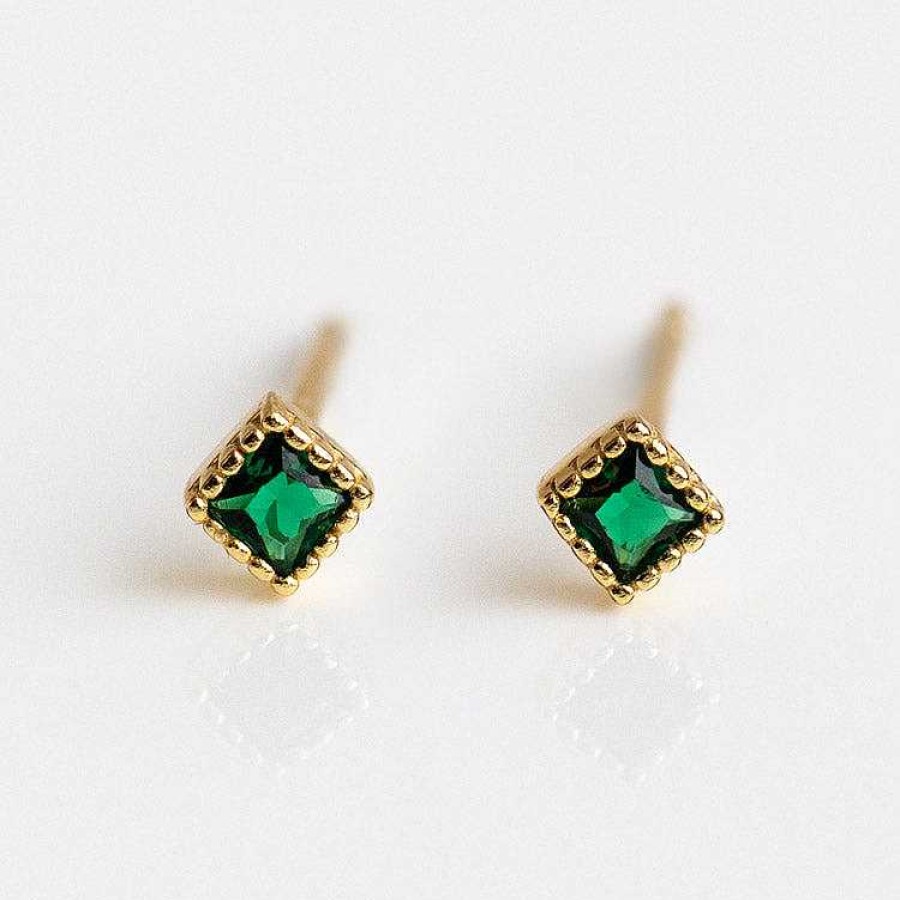 Local Eclectic Kira Stud Earrings In Jade