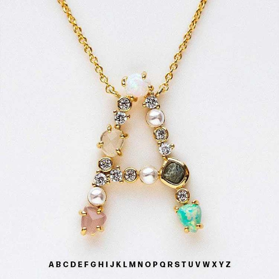 Local Eclectic Opal Monogram Pendant