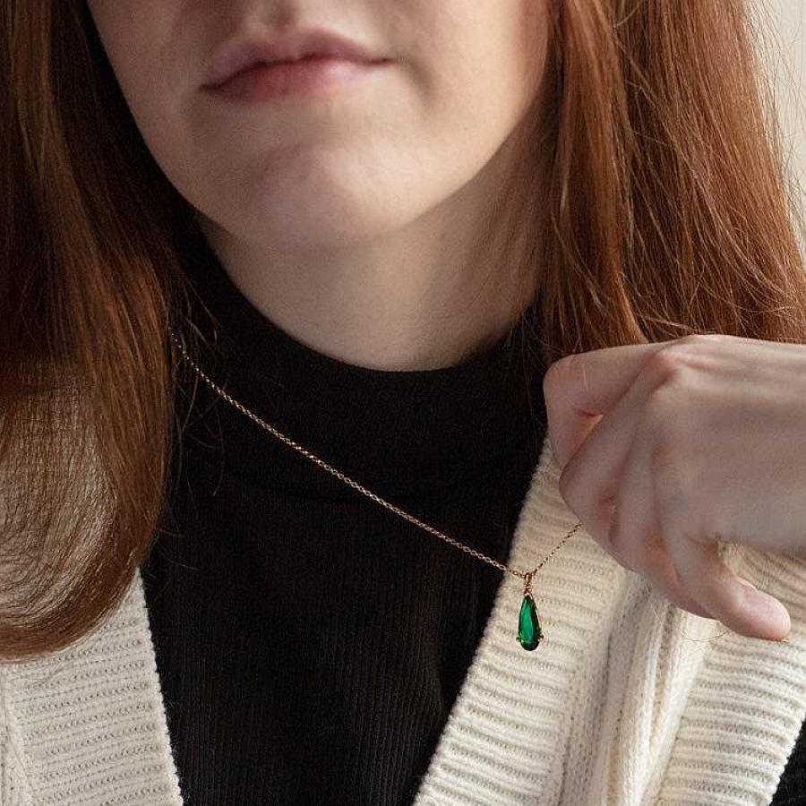 Local Eclectic Emerald Teardrop Necklace