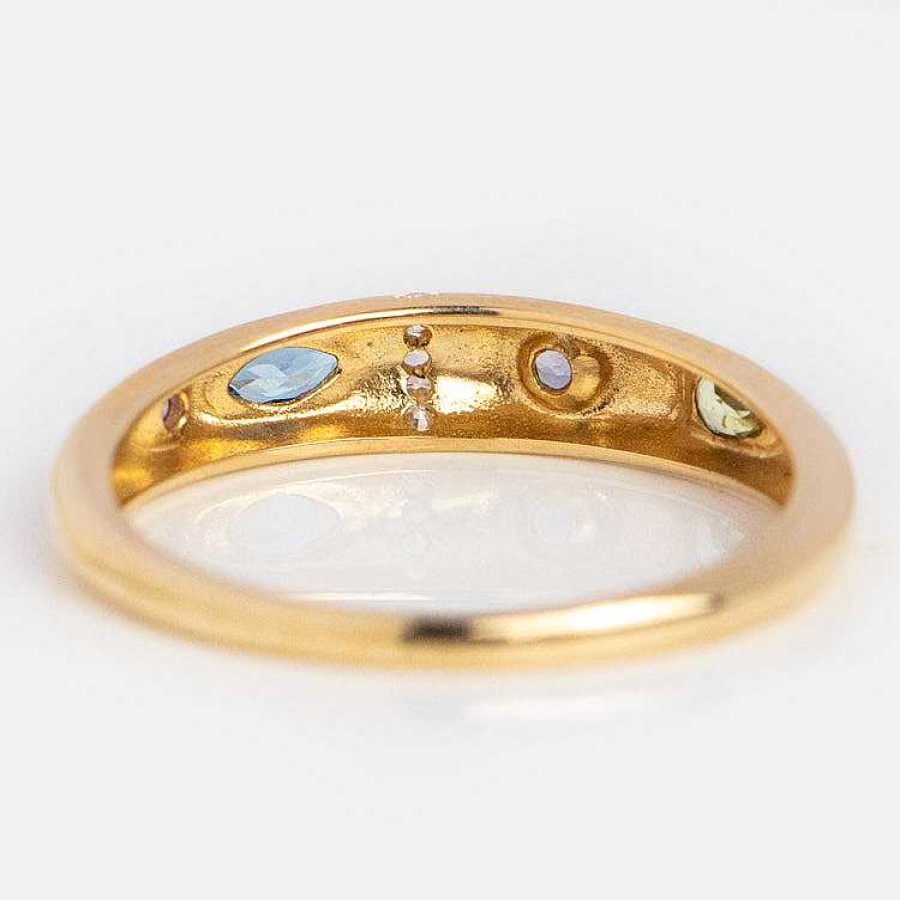 Local Eclectic Solid Gold Pizza Acrostic Ring