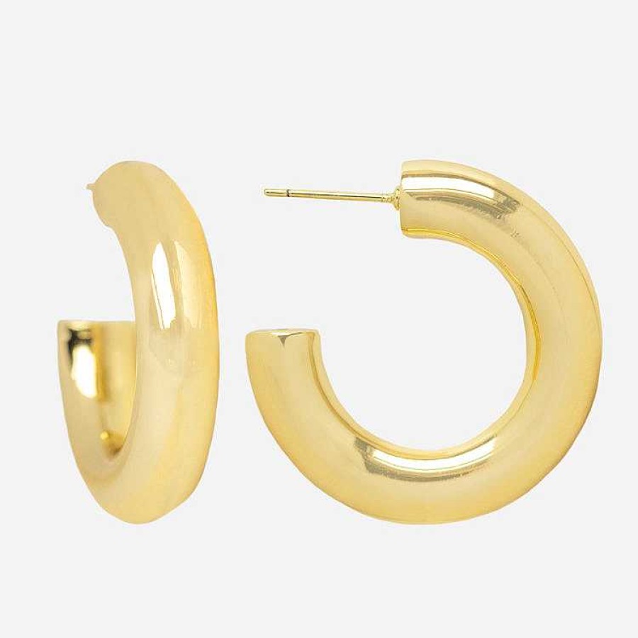 Local Eclectic Chunky Medium Tube Hoop Earrings