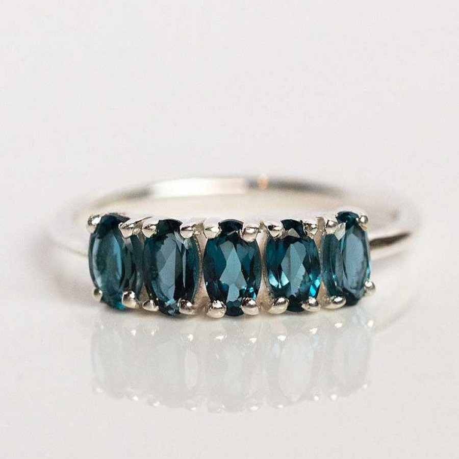 Local Eclectic London Blue Topaz Galaxy Ring In Silver