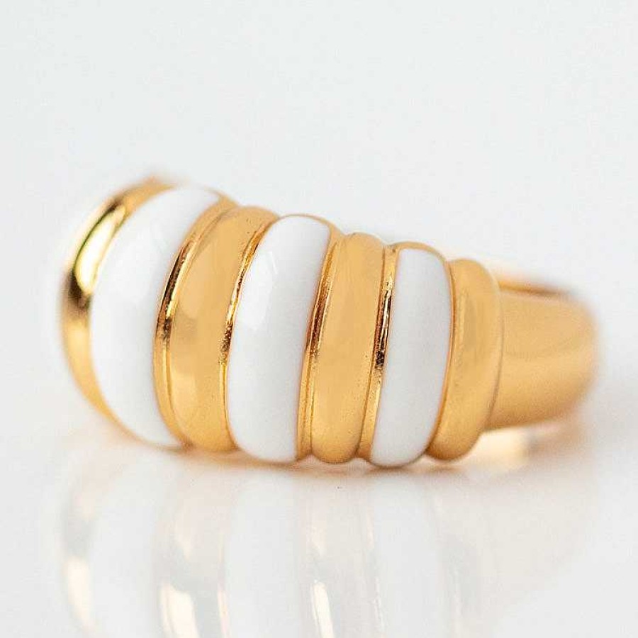 Local Eclectic Chubby Dome Striped Ring