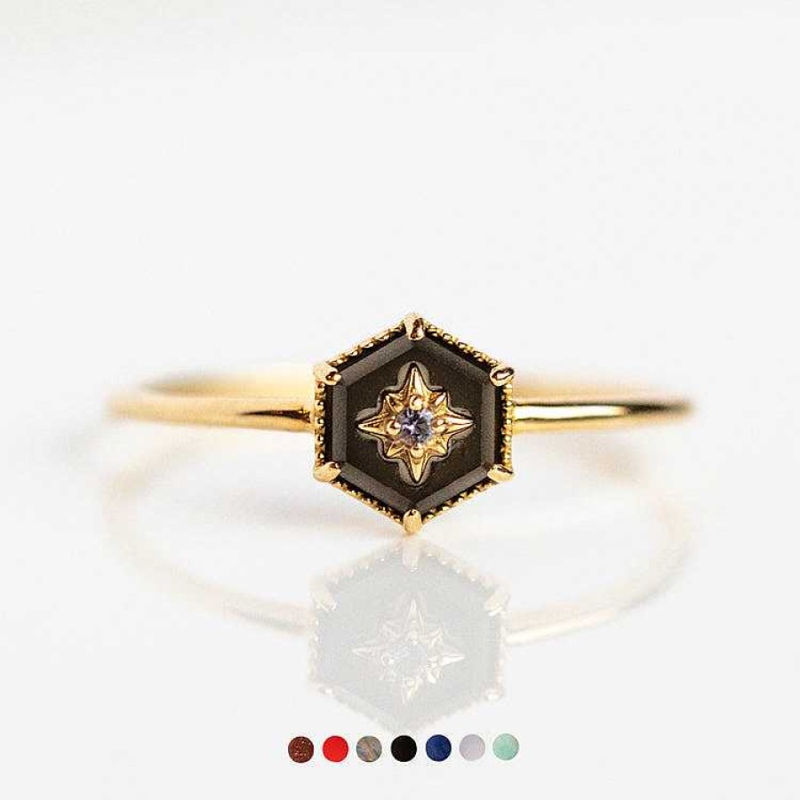 Local Eclectic Solid Gold Crystal Ring For Manifestation