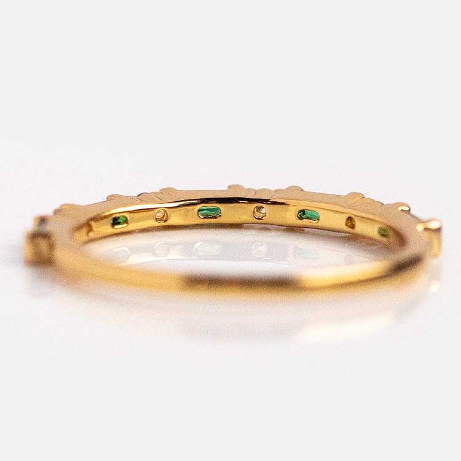 Local Eclectic Gatsby Green Stacking Ring