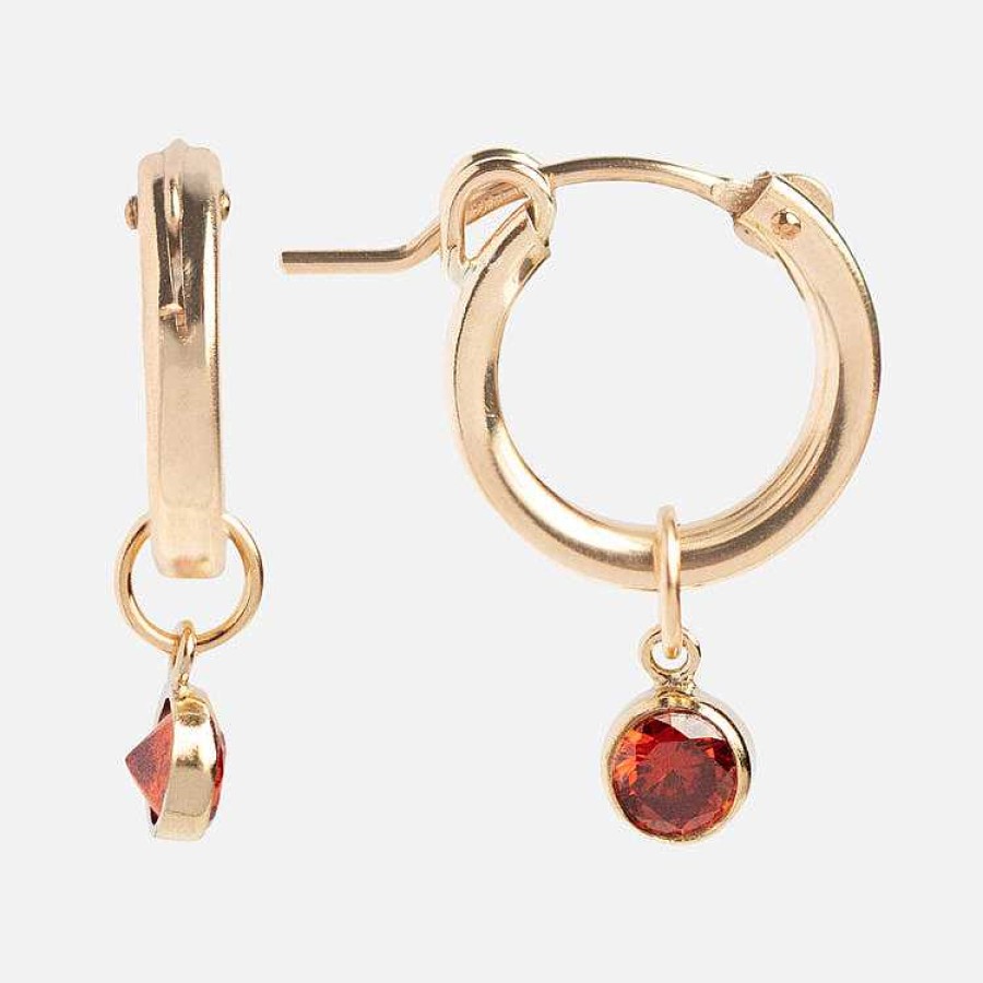 Local Eclectic Birthstone Hoop Earrings