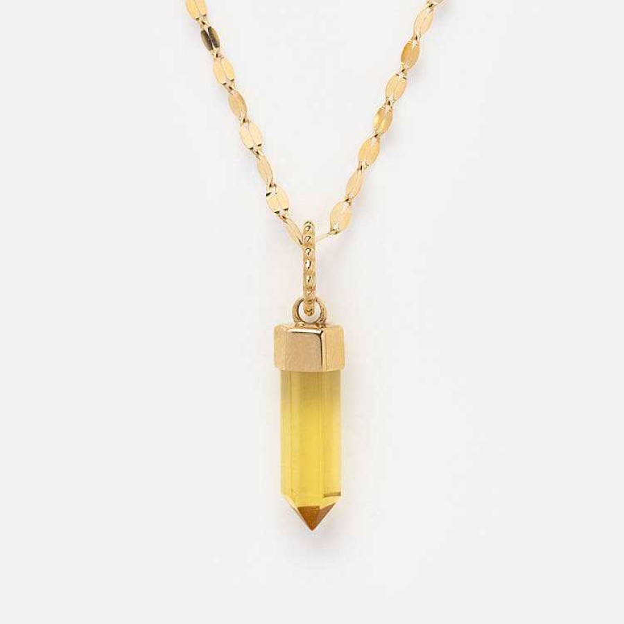 Local Eclectic Solid Gold November Capsule Citrine Crystal Charm