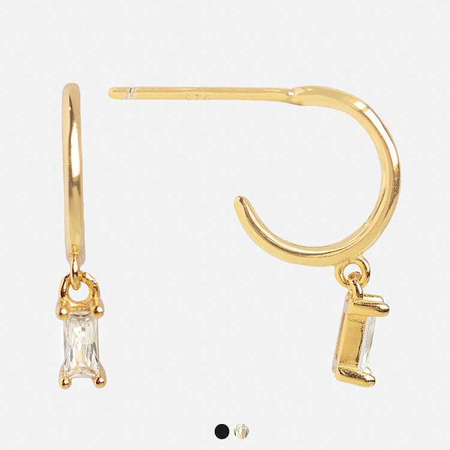 Local Eclectic Baguette Huggie Hoop Earrings