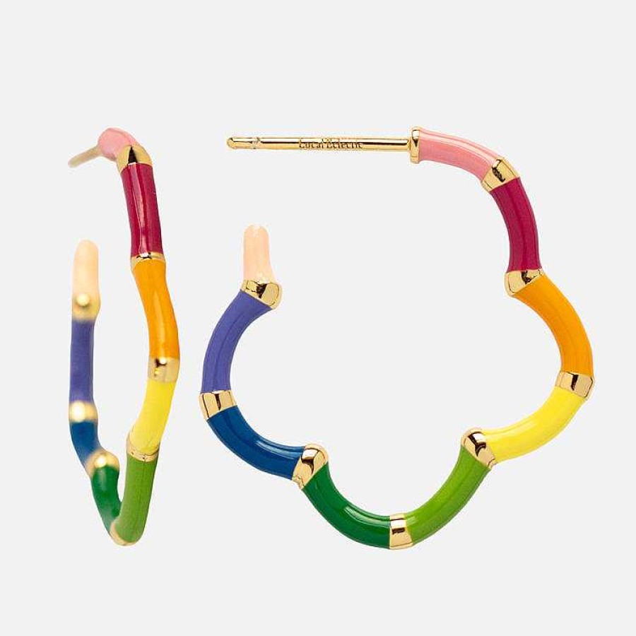 Local Eclectic Weekend Vibes Enamel Rainbow Hoops