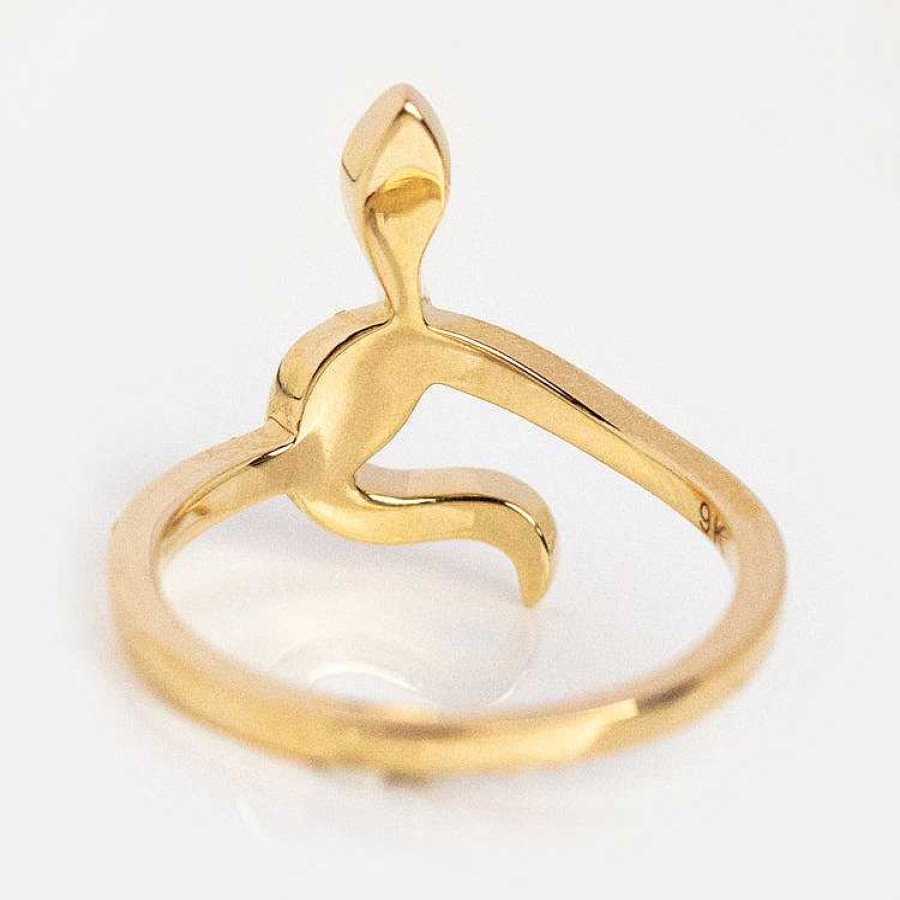 Local Eclectic Solid Gold Diamond Snake Ring For Protection