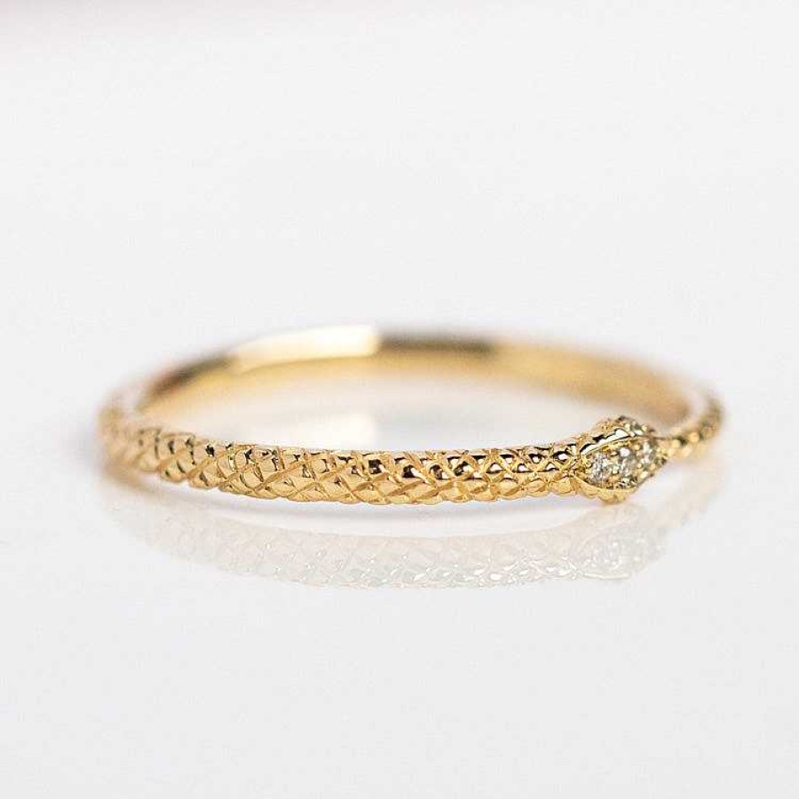 Local Eclectic Ouroboros Diamond Snake Ring