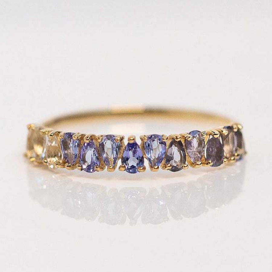 Local Eclectic Solid Gold Ombre Birthstone Ring