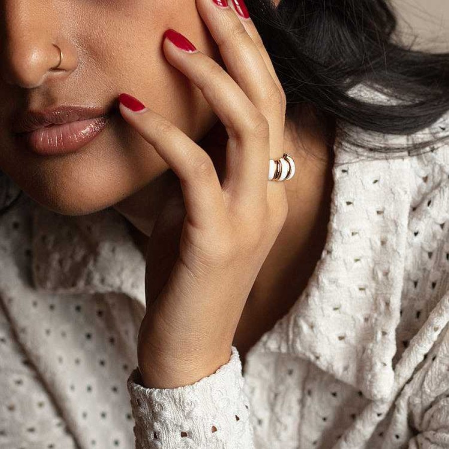 Local Eclectic Chubby Dome Striped Ring